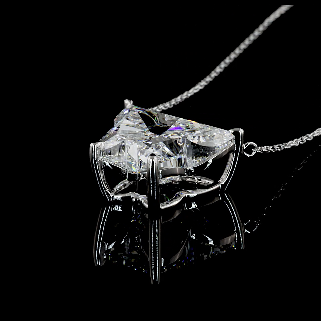 8.86 CT Butterfly Lab Grown Diamond Butterfly Pendant in 14K White Gold – detail