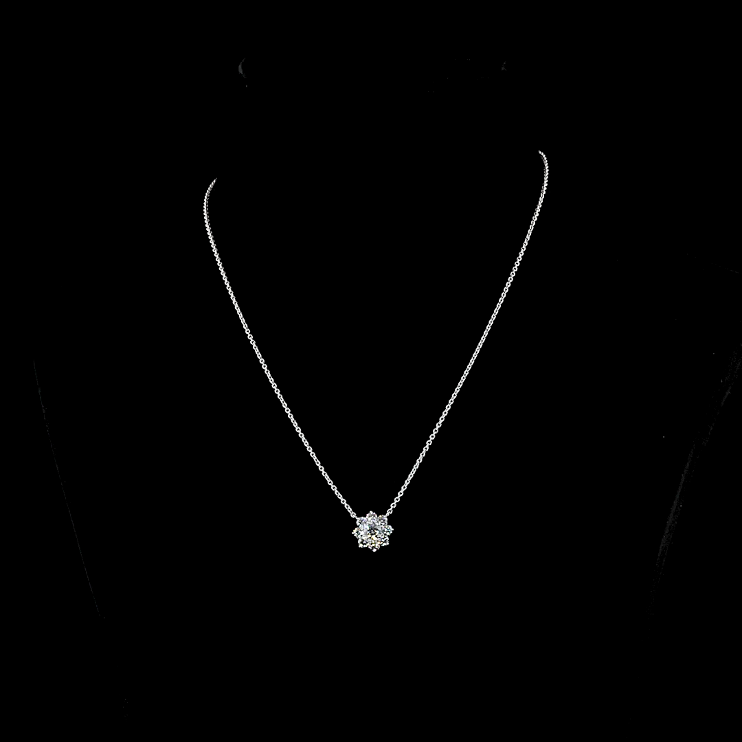 1.16 CT Round Lab Grown Diamond Pendant in 14K White Gold