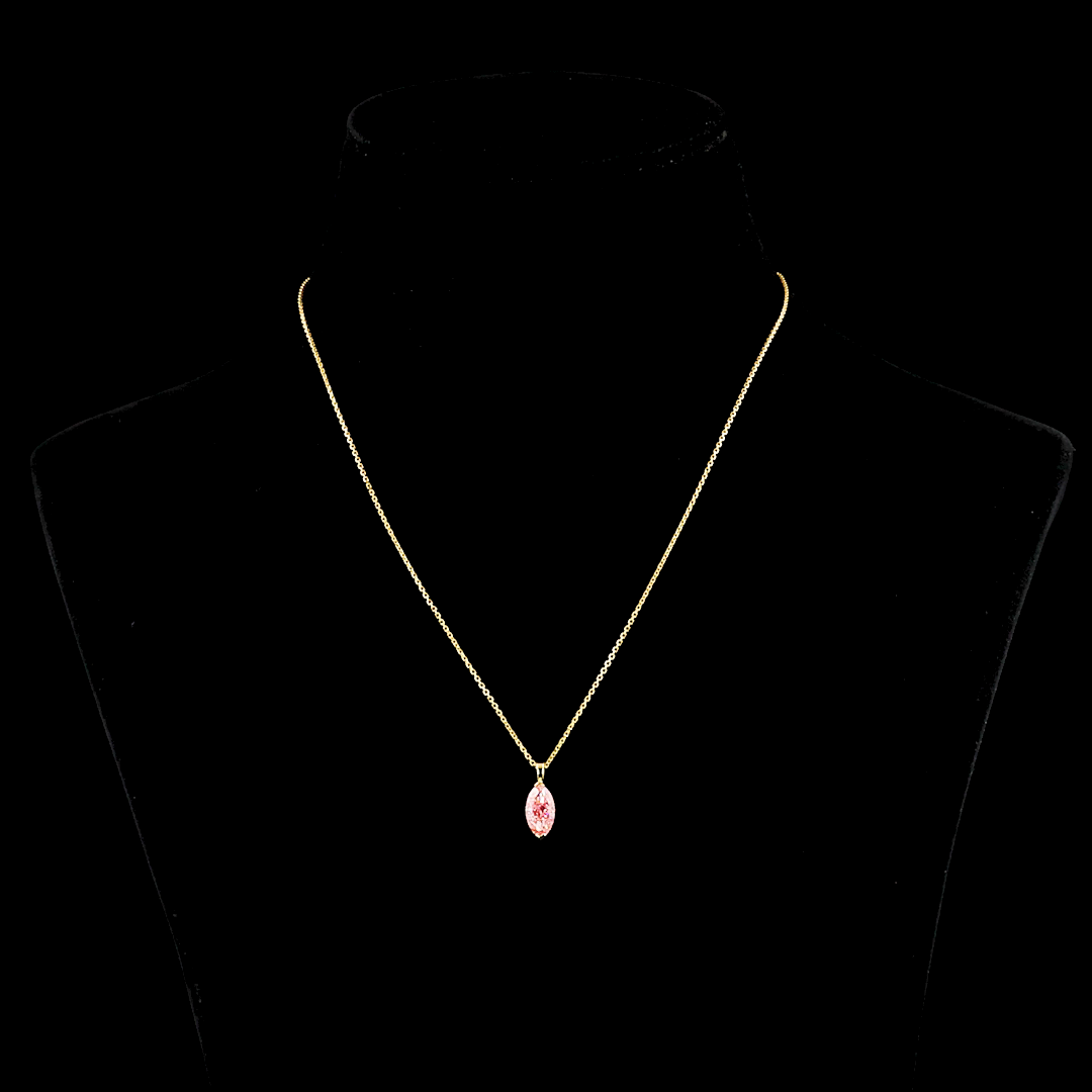 1.53 CT Marquise Lab Grown Diamond Solitaire Pendant in 14K Yellow Gold