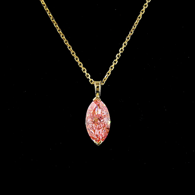 1.53 CT Marquise Lab Grown Diamond Solitaire Pendant in 14K Yellow Gold – close-up