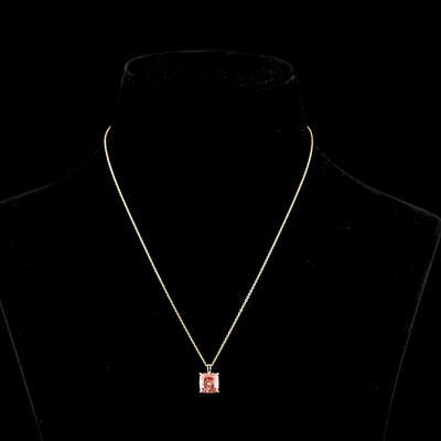 3.56 CT Cushion Brilliant Lab Grown Diamond Solitaire Pendant in 14K Yellow Gold