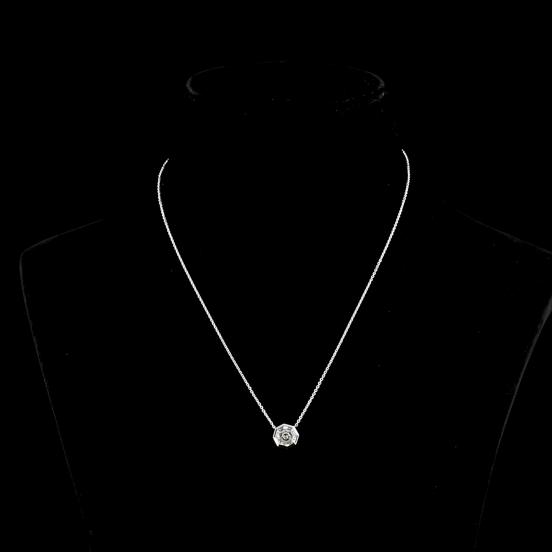 2.12 CT Octagon Lab Grown Diamond Solitaire Pendant in 14K White Gold