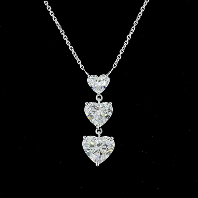 3.01 CT Heart Lab Grown Diamond Pendant in 14K White Gold – close-up