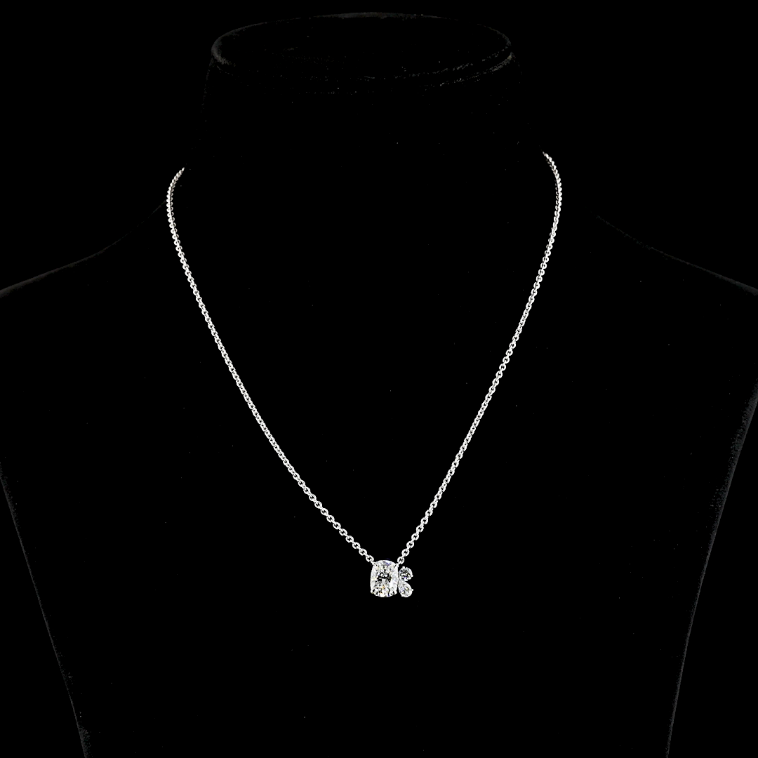 2.18 CT Mixed Shape Lab Grown Diamond Pendant in 14K White Gold