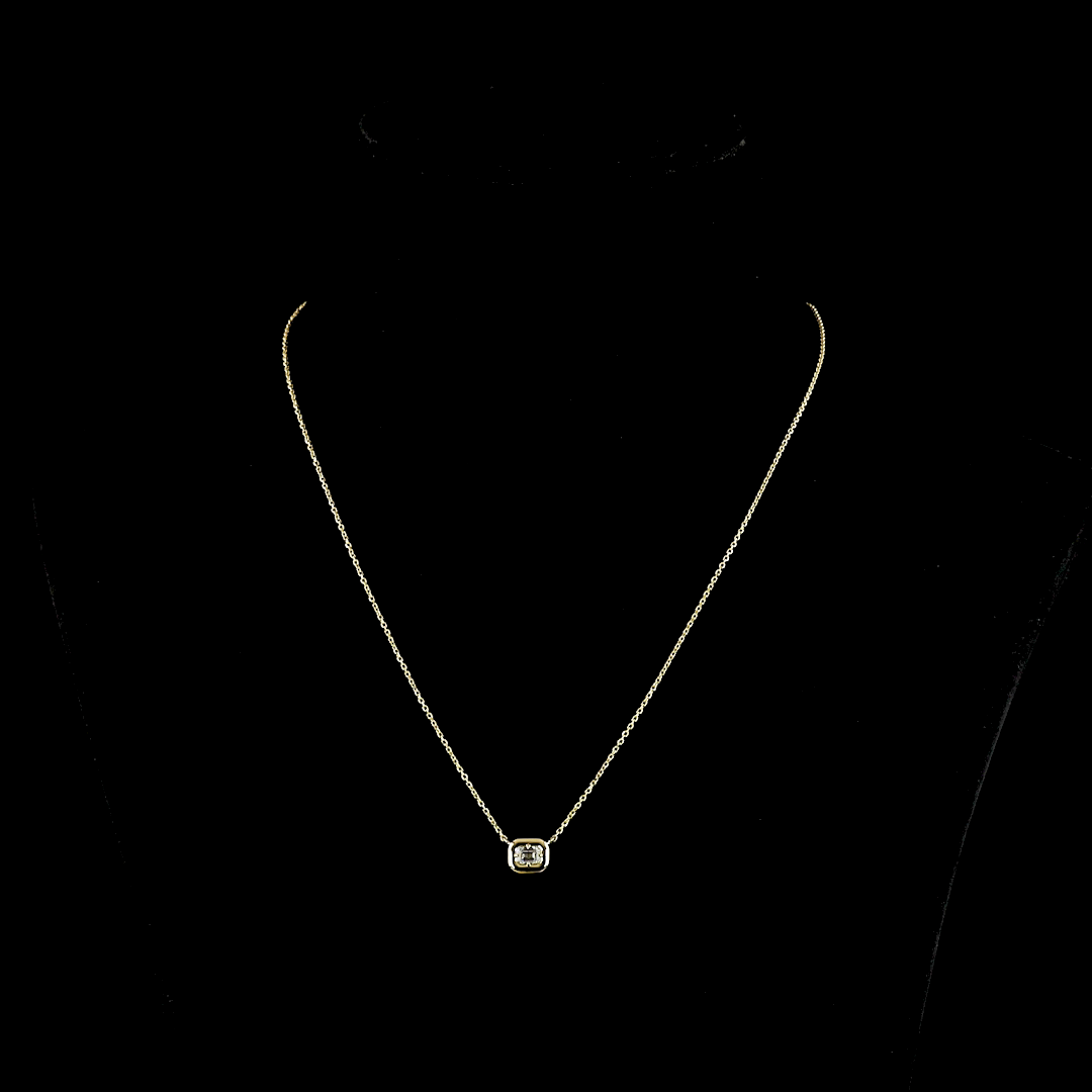 0.26 CT Emerald Lab Grown Diamond Solitaire Pendant in 14K Yellow Gold