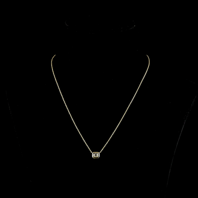 0.26 CT Emerald Lab Grown Diamond Solitaire Pendant in 14K Yellow Gold