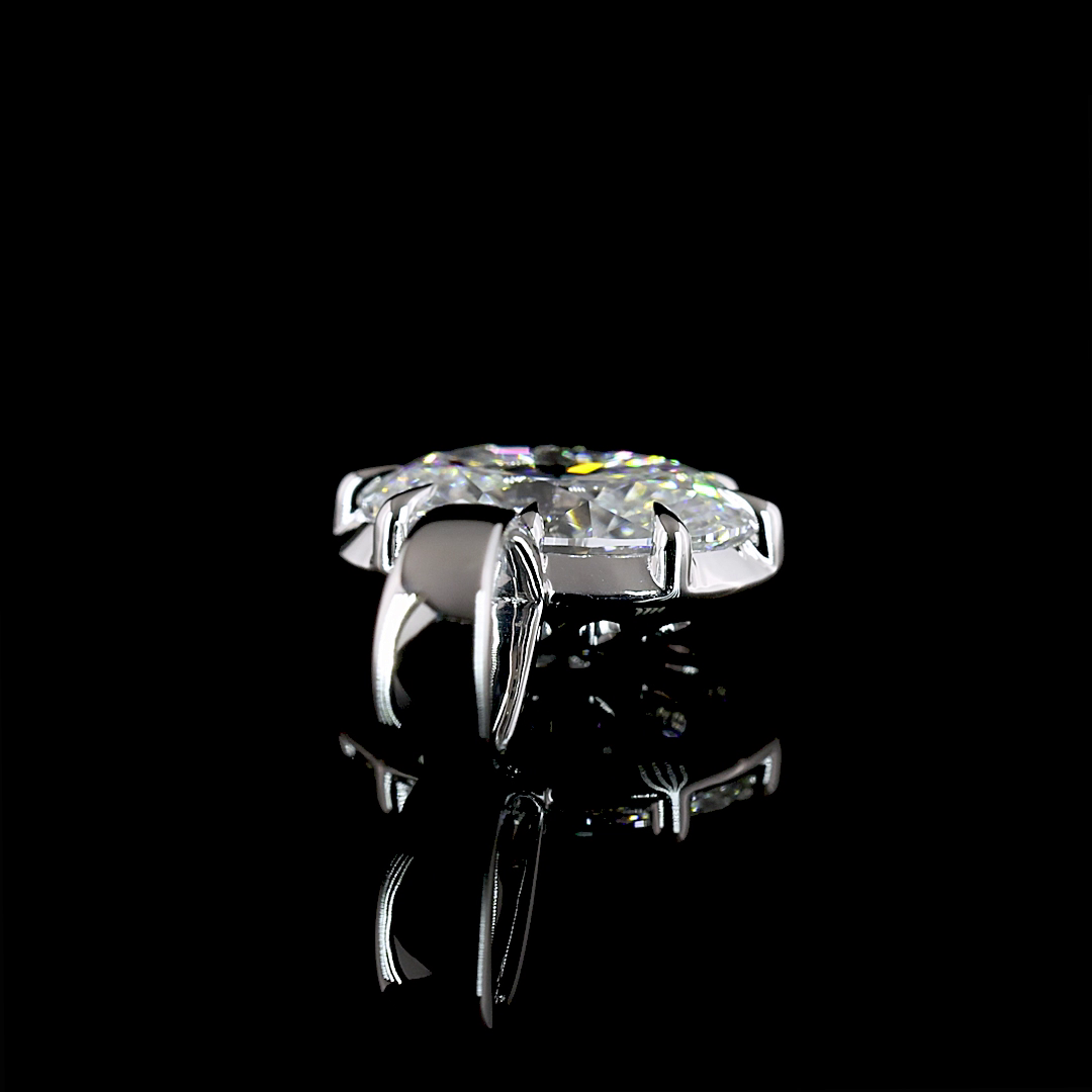 1.0 CT Oval Lab Grown Diamond Solitaire Pendant in 14K White Gold – side view