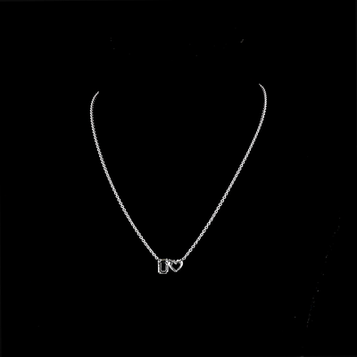 3.02 CT Heart Lab Grown Diamond Toi et Moi Pendant in 14K White Gold