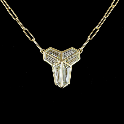 3.13 CT Lab Grown Diamond Pendant in 14K Yellow Gold – close-up