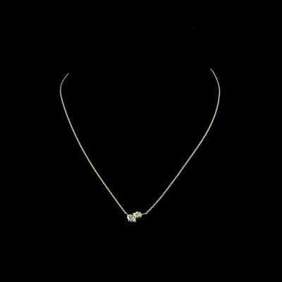 0.41 CT Pear Lab Grown Diamond Toi et Moi Pendant in 14K Yellow Gold