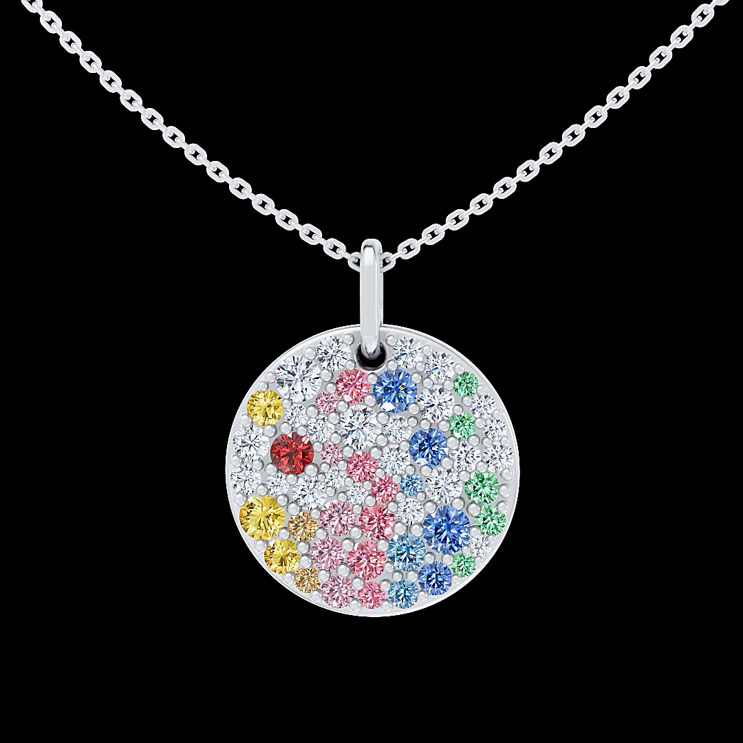 4.88 CT Round Lab Grown Diamond Pendant in 14K White Gold – close-up