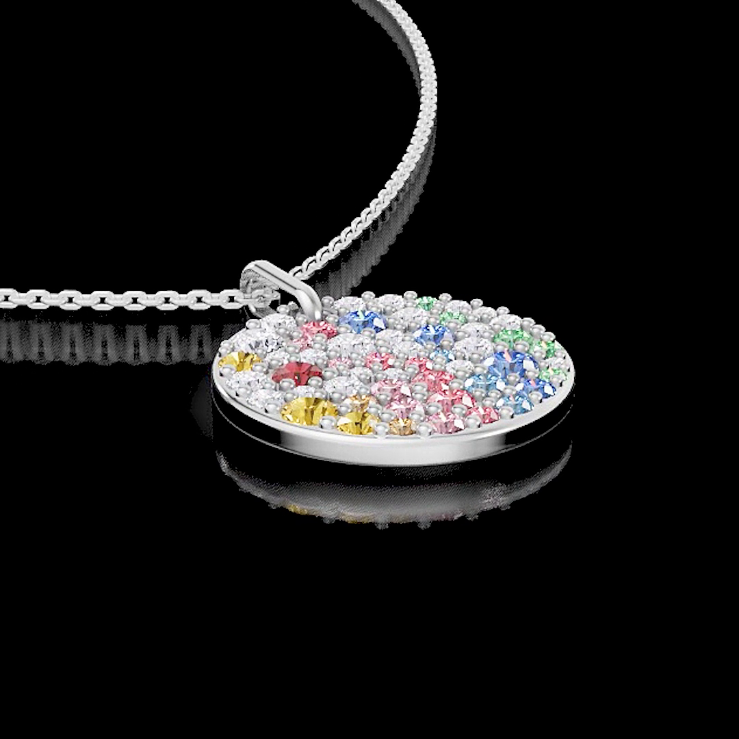 4.88 CT Round Lab Grown Diamond Pendant in 14K White Gold – side view