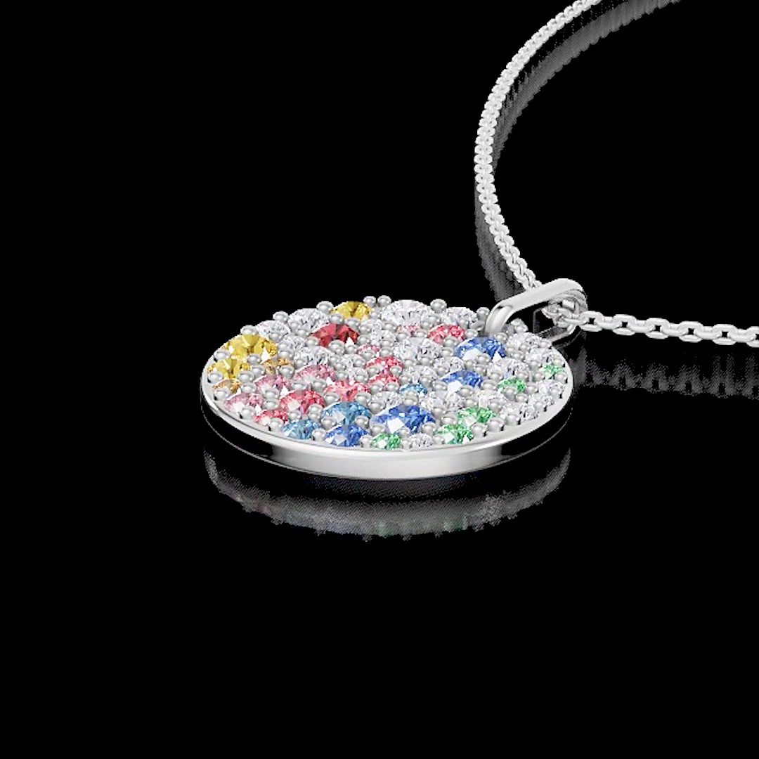 4.88 CT Round Lab Grown Diamond Pendant in 14K White Gold – detail