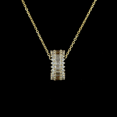 1.25 CT Round Lab Grown Diamond Pendant in 14K Yellow Gold – close-up