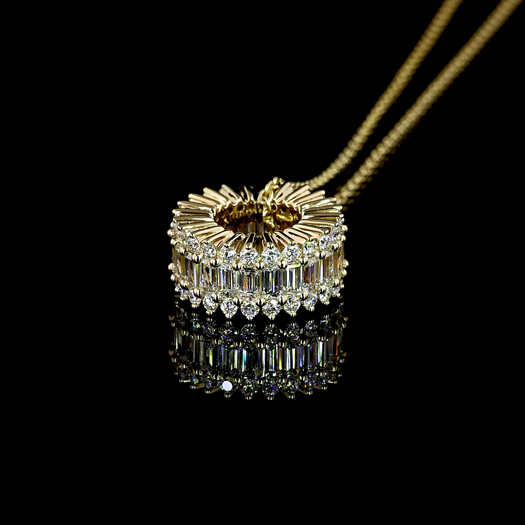 1.25 CT Round Lab Grown Diamond Pendant in 14K Yellow Gold – detail
