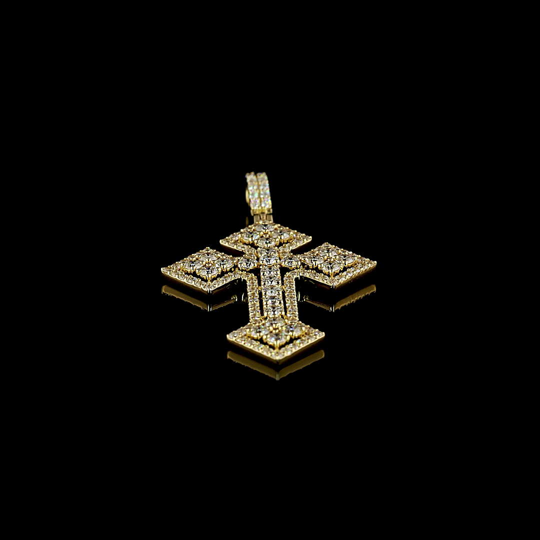 1.22 CT Round Lab Grown Diamond Pendant in 14K Yellow Gold