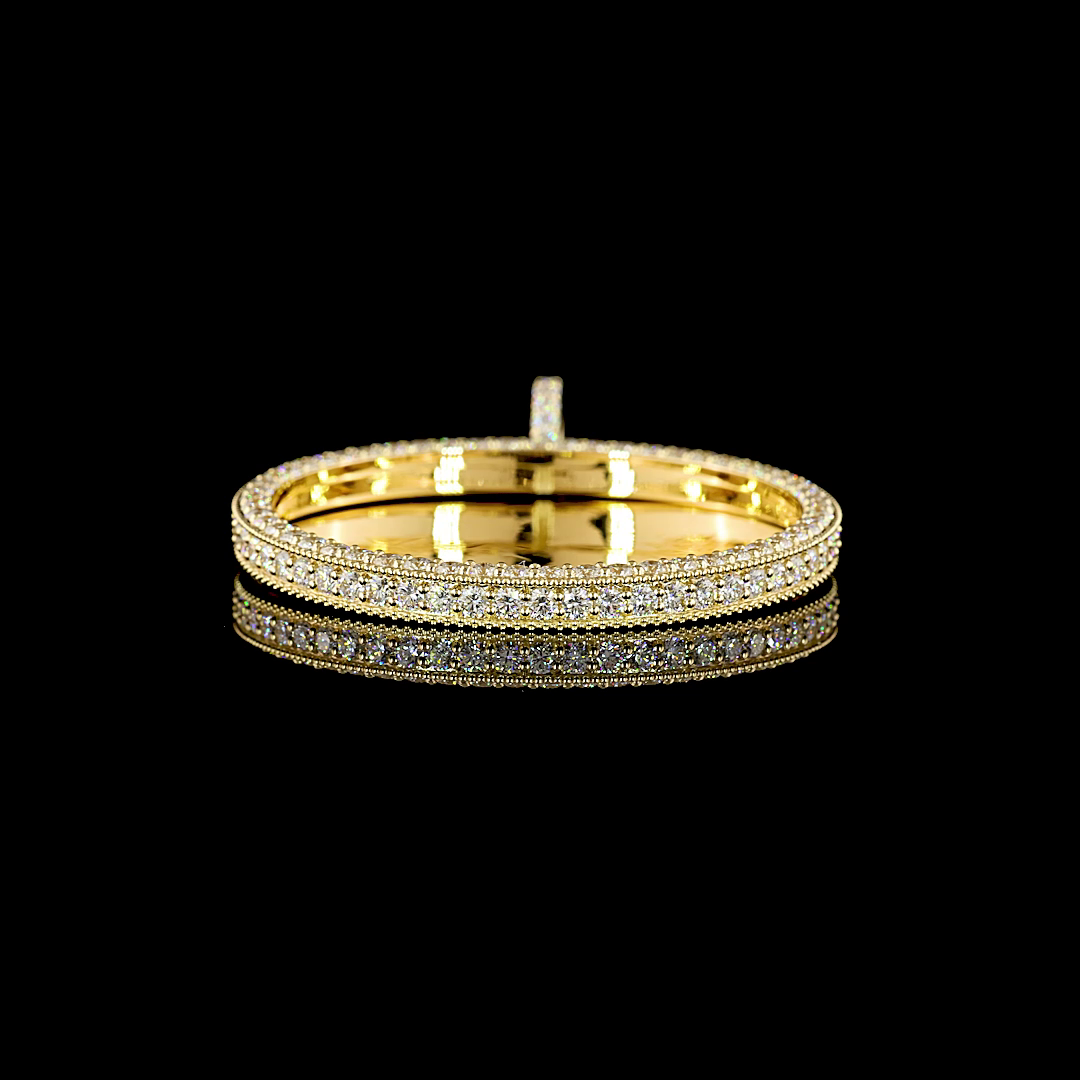 6.87 CT Round Lab Grown Diamond Pendant in 14K Yellow Gold