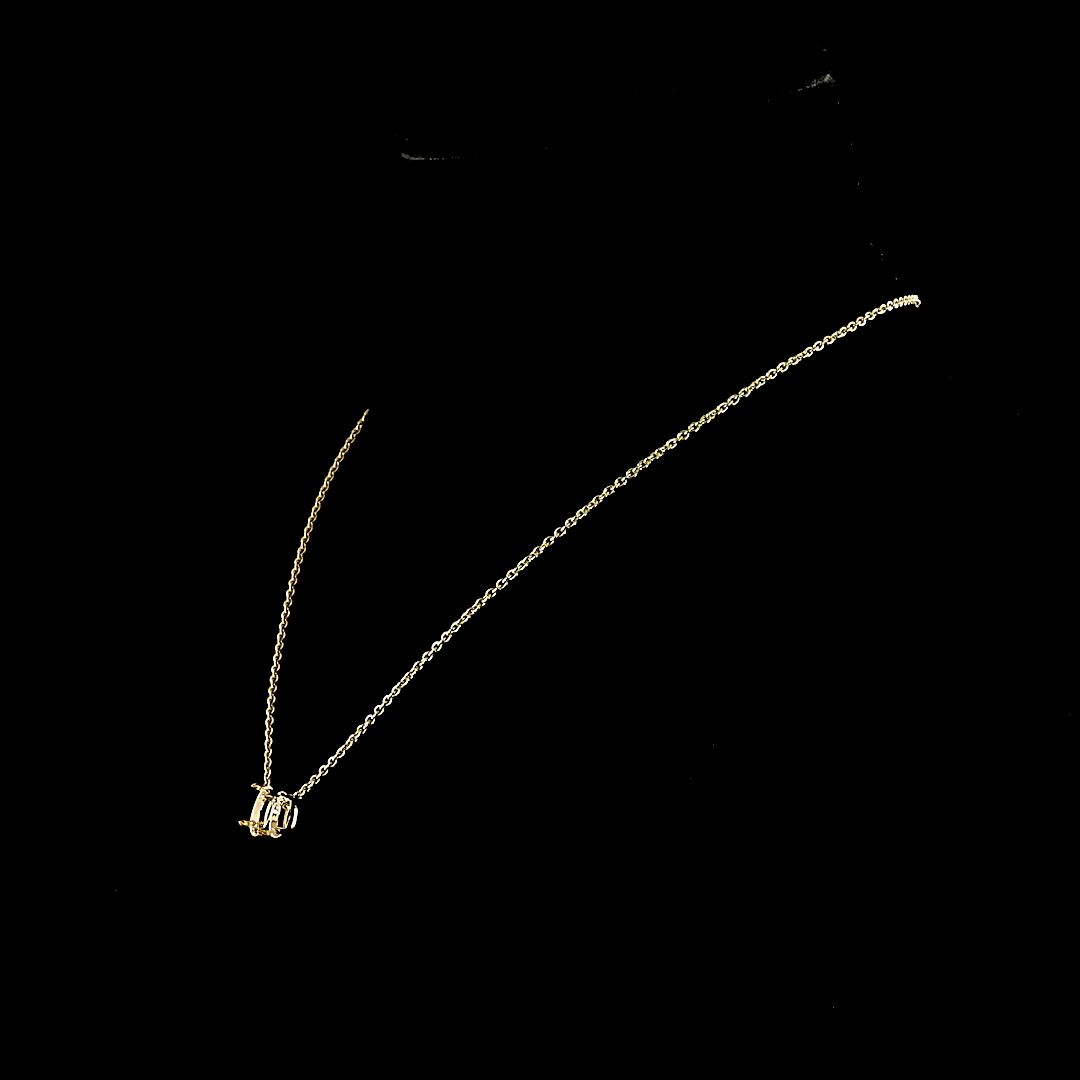 3.11 CT Cushion Brilliant Lab Grown Diamond Pendant in 14K Yellow Gold – side view