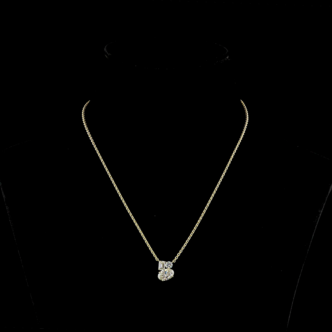 2.24 CT Oval Lab Grown Diamond Pendant in 14K Yellow Gold
