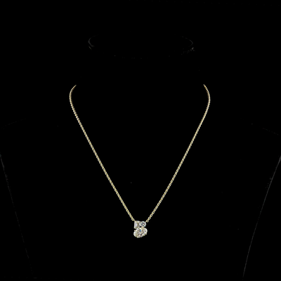 2.24 CT Oval Lab Grown Diamond Pendant in 14K Yellow Gold
