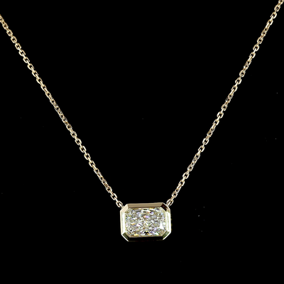 1.04 CT Emerald Lab Grown Diamond Solitaire Pendant in 14K Yellow Gold