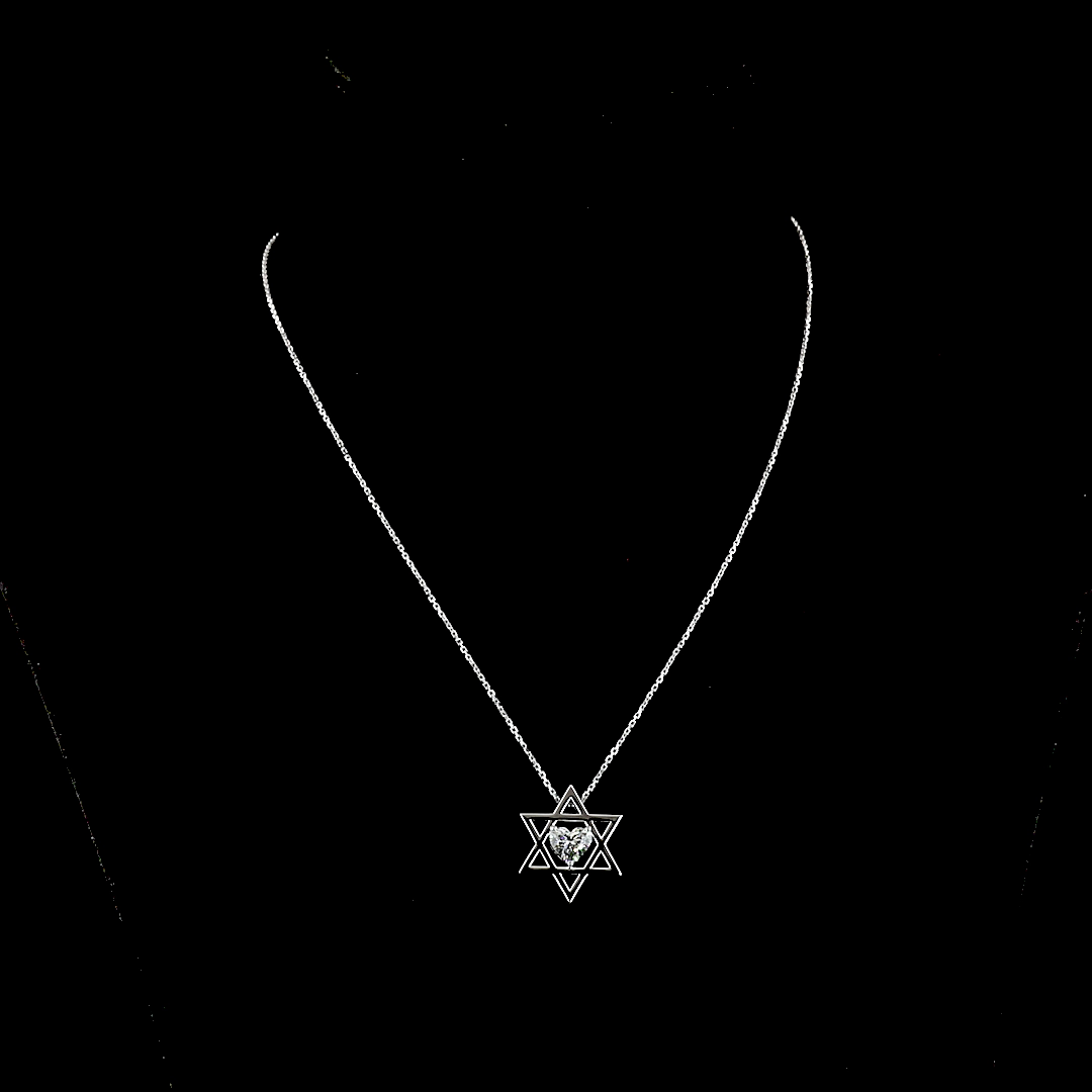 1.02 CT Heart Lab Grown Diamond Solitaire Pendant in 14K White Gold – detail