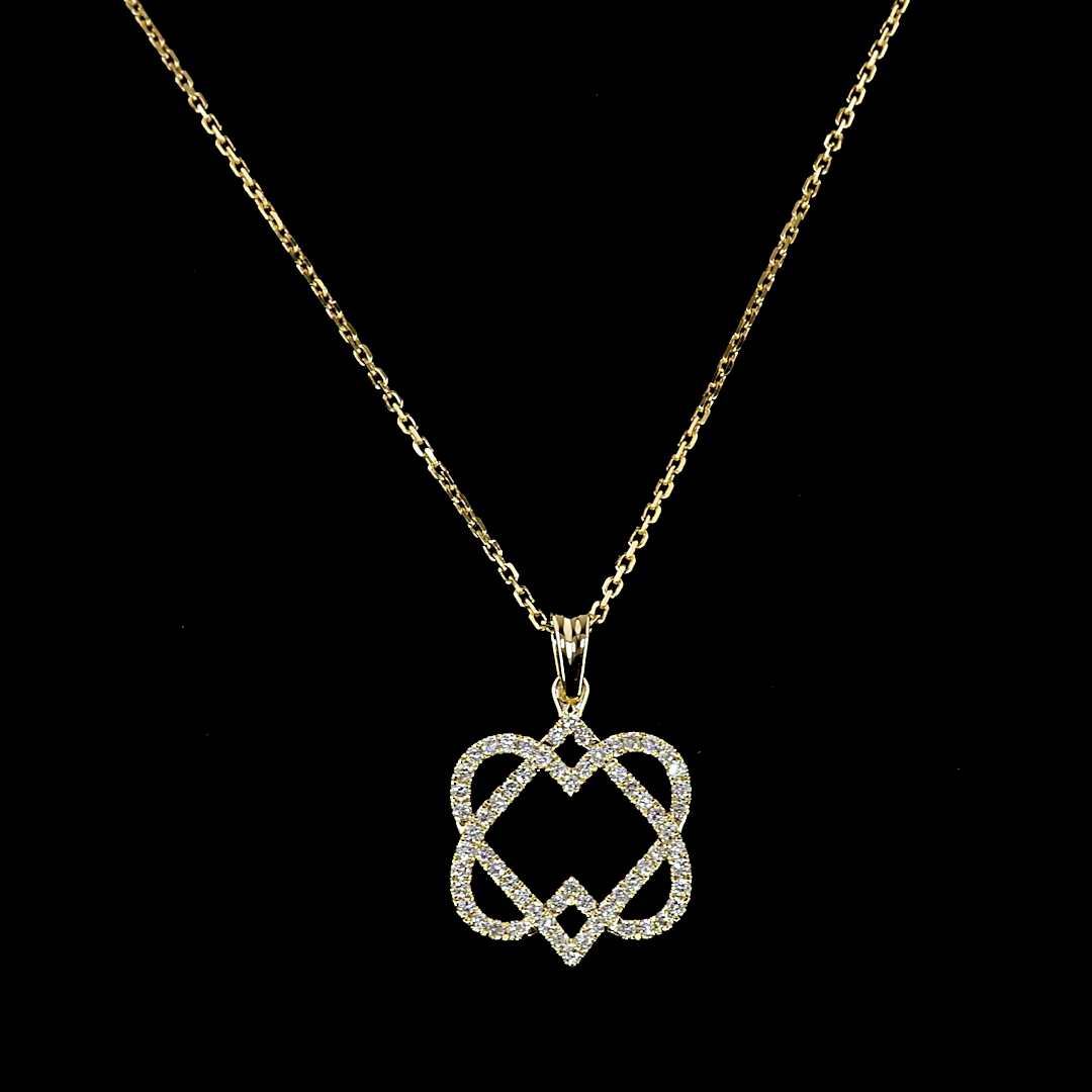 0.28 CT Round Lab Grown Diamond Pendant in 14K Yellow Gold