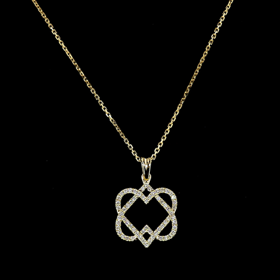 0.28 CT Round Lab Grown Diamond Pendant in 14K Yellow Gold