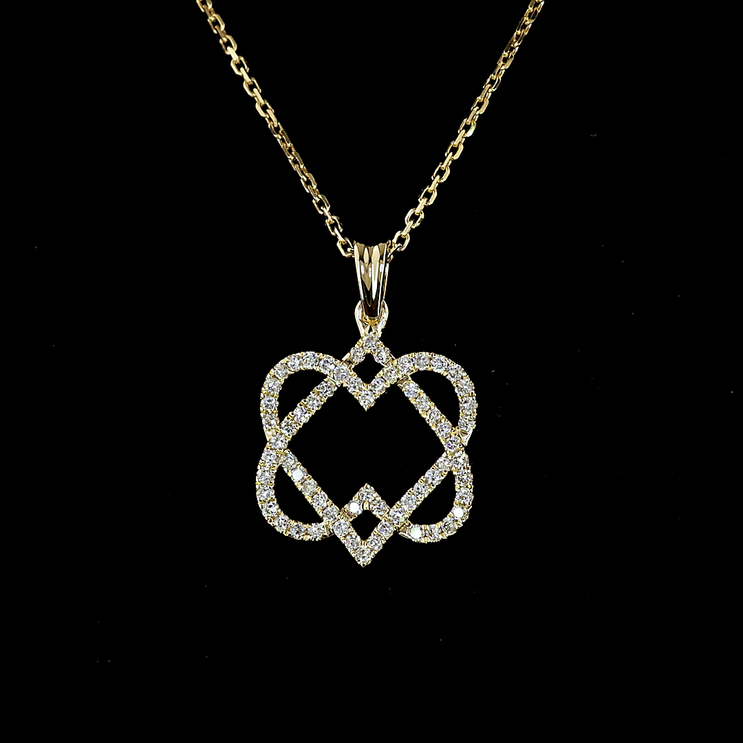 0.28 CT Round Lab Grown Diamond Pendant in 14K Yellow Gold – close-up