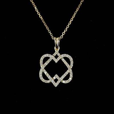 0.28 CT Round Lab Grown Diamond Pendant in 14K Yellow Gold – close-up