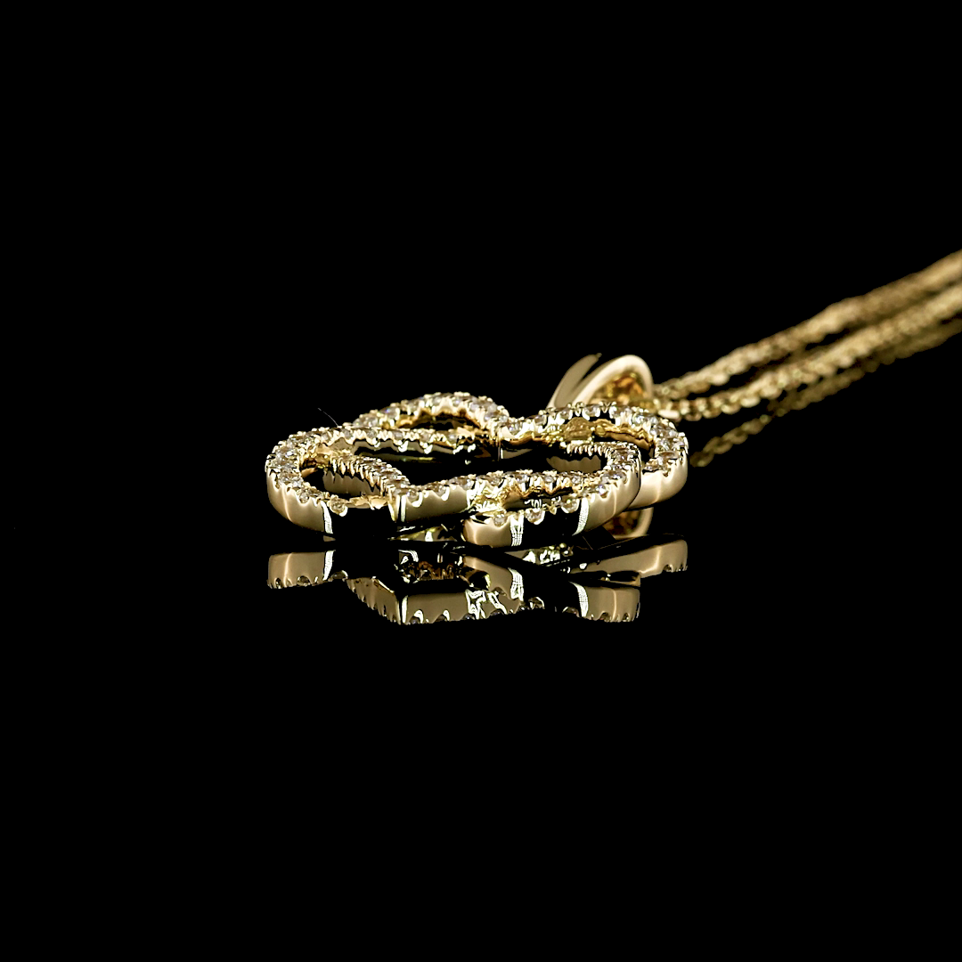 0.28 CT Round Lab Grown Diamond Pendant in 14K Yellow Gold – side view