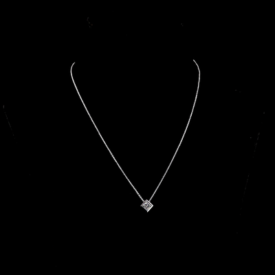 1.01 CT Princess Lab Grown Diamond Solitaire Pendant in 14K White Gold