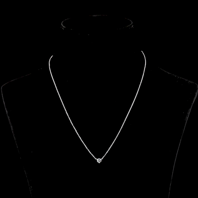 0.32 CT Round Lab Grown Diamond Solitaire Pendant in 14K White Gold