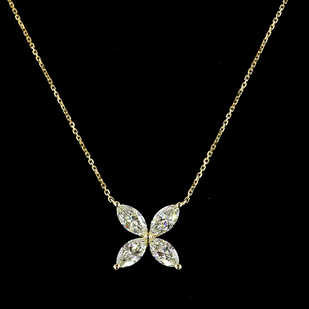 2.15 CT Marquise Lab Grown Diamond Pendant in 14K Yellow Gold