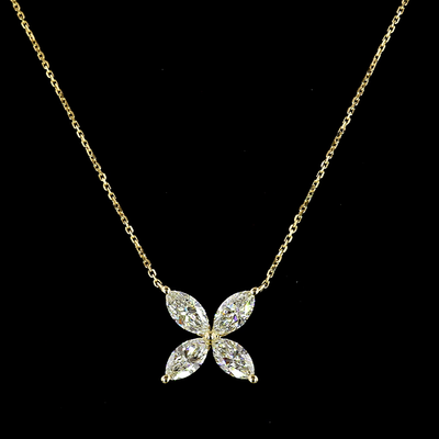 2.15 CT Marquise Lab Grown Diamond Pendant in 14K Yellow Gold