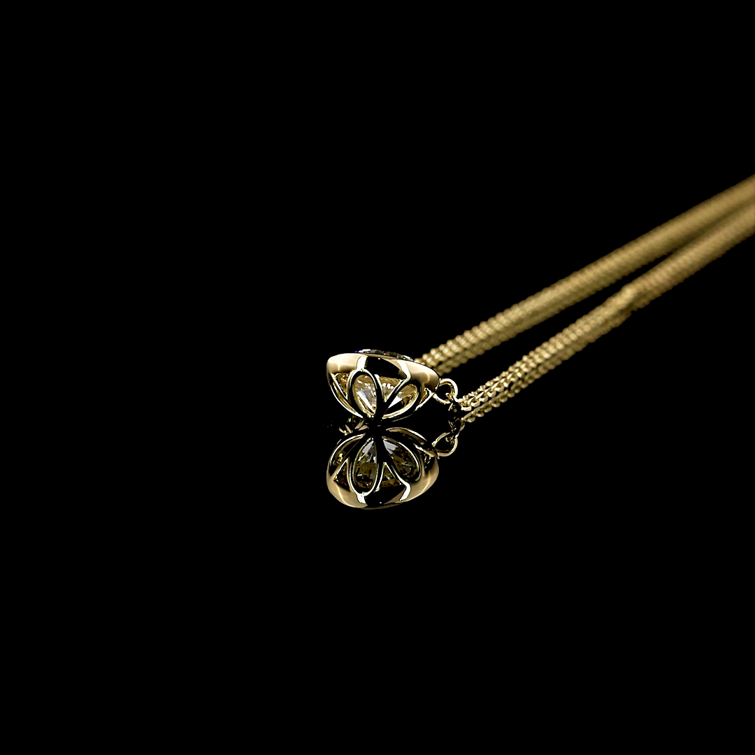 0.52 CT Round Lab Grown Diamond Pendant in 14K Yellow Gold