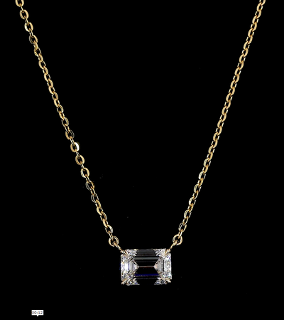 1.04 CT Emerald Lab Grown Diamond Solitaire Pendant in 14K Yellow Gold