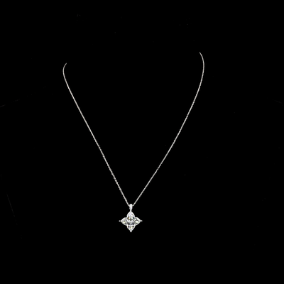 5.11 CT Princess Lab Grown Diamond Pendant in 14K White Gold