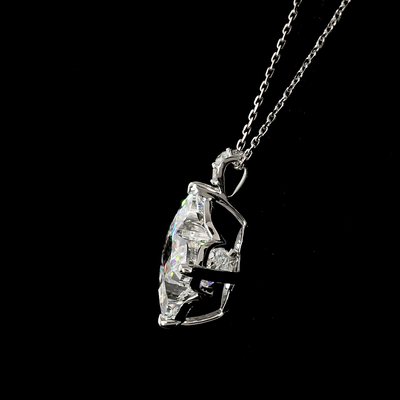 5.11 CT Princess Lab Grown Diamond Pendant in 14K White Gold – close-up