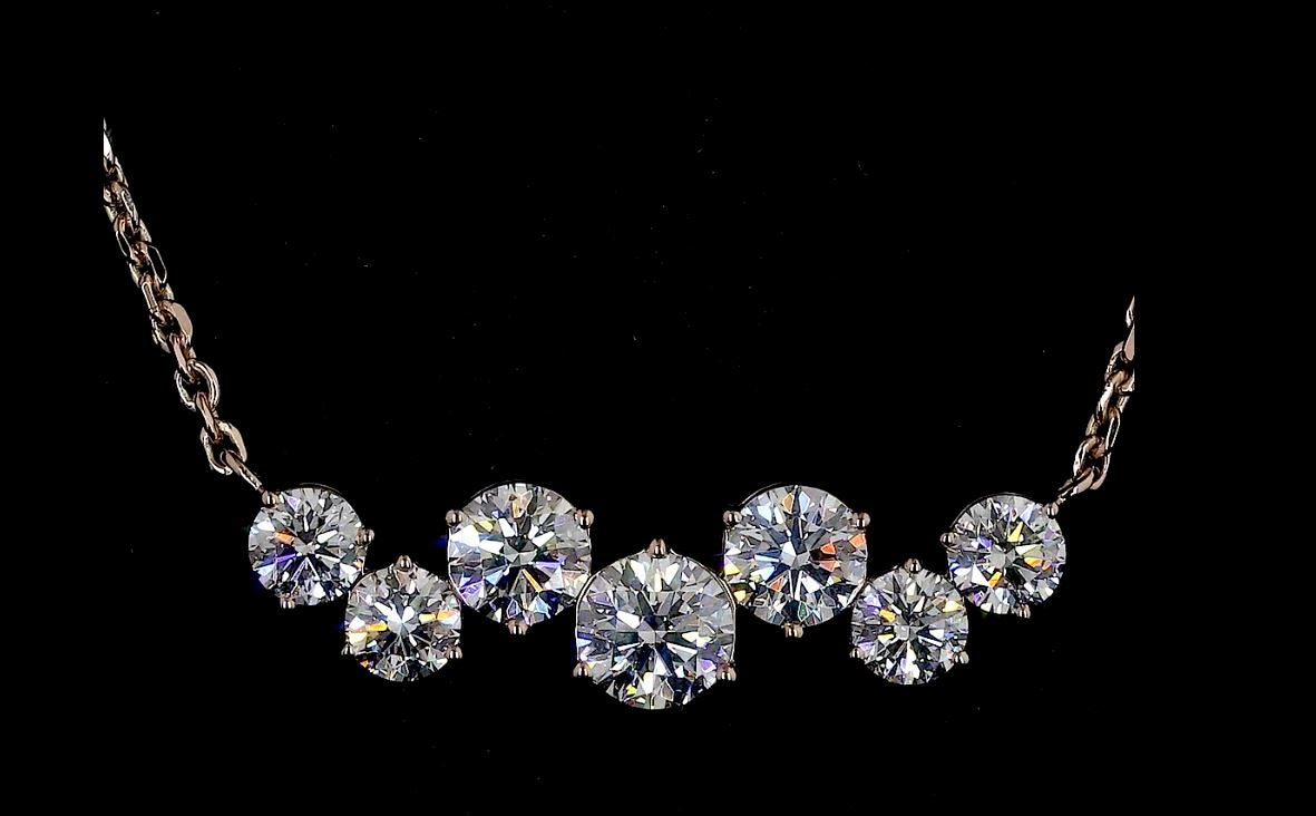 2.01 CT Round Lab Grown Diamond Pendant in 14K Rose Gold – side view