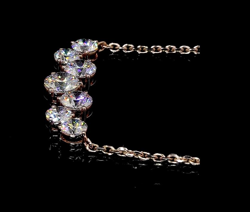 2.01 CT Round Lab Grown Diamond Pendant in 14K Rose Gold – close-up