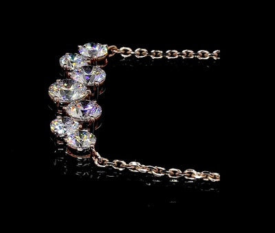 2.01 CT Round Lab Grown Diamond Pendant in 14K Rose Gold – close-up