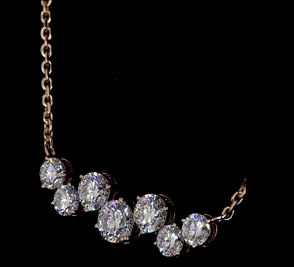 2.01 CT Round Lab Grown Diamond Pendant in 14K Rose Gold – detail