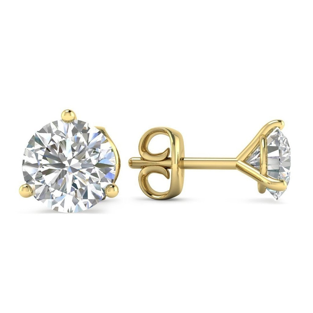 0.54 CT Round Lab Grown Diamond Martini Earrings in 18K Yellow Gold