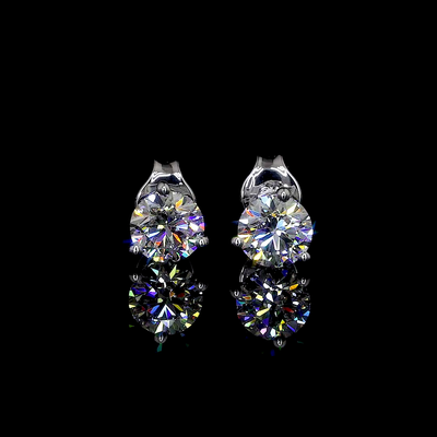 1.1 CT Round Lab Grown Diamond Martini Earrings in 18K White Gold