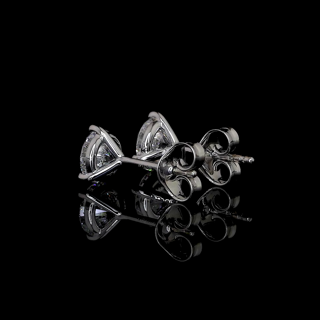 0.74 CT Round Lab Grown Diamond Martini Earrings in 18K White Gold
