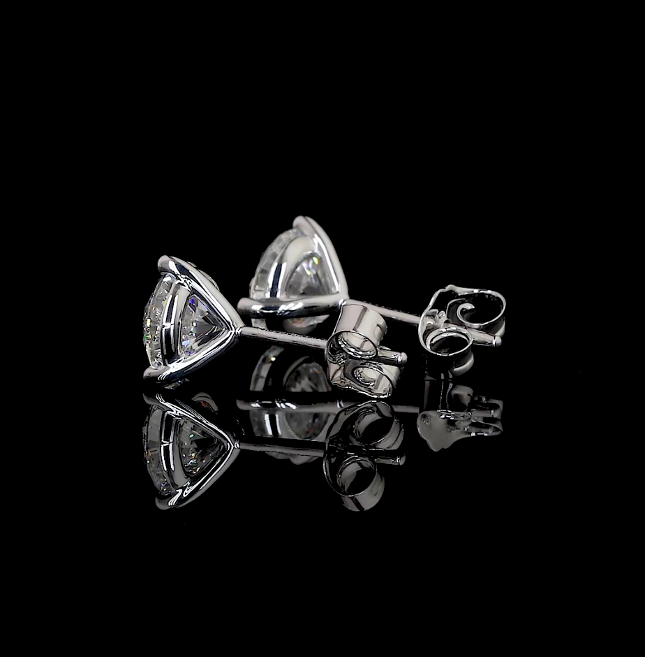 3.54 CT Round Lab Grown Diamond Martini Earrings in 14K White Gold