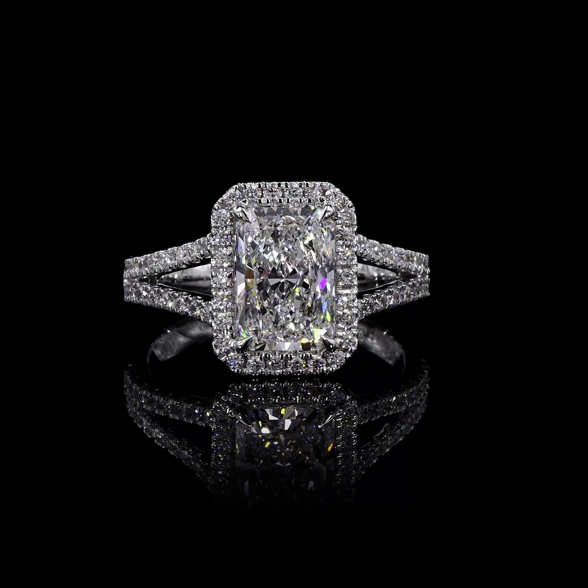 16.12 CT Radiant Lab Grown Diamond Engagement Ring in 14K White Gold