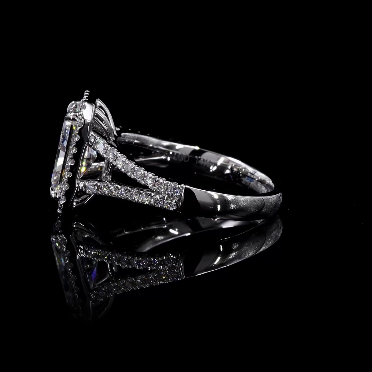 16.12 CT Radiant Lab Grown Diamond Engagement Ring in 14K White Gold