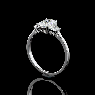 1.34 CT Radiant Lab Grown Diamond Engagement Ring in 14K White Gold